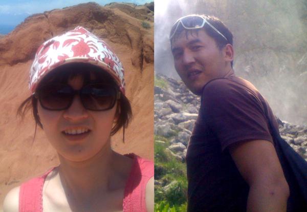 отдыхающие Темирлан, Диля, Бишкек, КР, 21 июня 2009 г.  - на Иссык-Куле