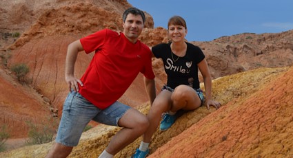 отдыхающие Надежда Кондратьева, Алексей Резниченко, Новосибирск, РФ, 30 августа 2015 г.  - выбрали южный берег Иссык-Куля