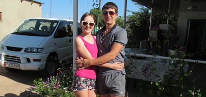 посетители Серовы Анна, Савелий, Евгений, Кемерово, РФ, 5 июля 2017 г.  - в гостевом доме Вера